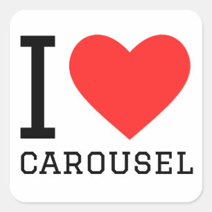 I love carousel square sticker