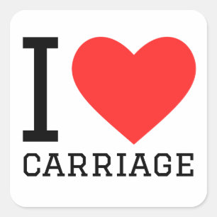I love carriage square sticker