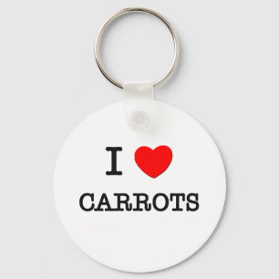 I Love CARROTS ( food ) Key Ring