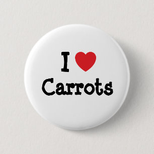 I love Carrots heart T-Shirt 6 Cm Round Badge