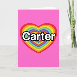 I love Carter: rainbow heart Holiday Card