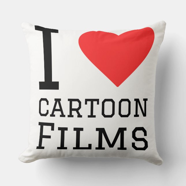 I love cartoon films cushion (Front)