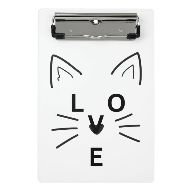 I Love Cat Cute Meow Meow  Mini Clipboard (Front)