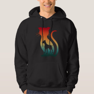 I LOVE CAT DOG ANIMALS LOVER GIFT HOODIE