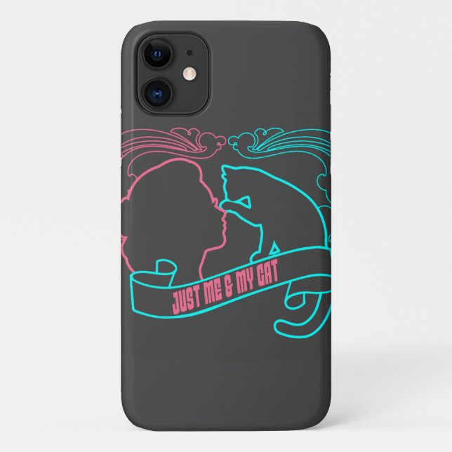 i love cat, just me and my cat   Case-Mate iPhone case (Back)
