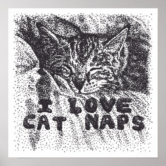 I Love Cat Naps, cat sleeping Poster (Front)