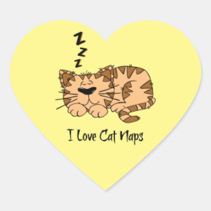 I Love Cat Naps, Heart Sticker