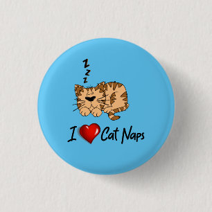 I Love Cat Naps...zzz 3 Cm Round Badge