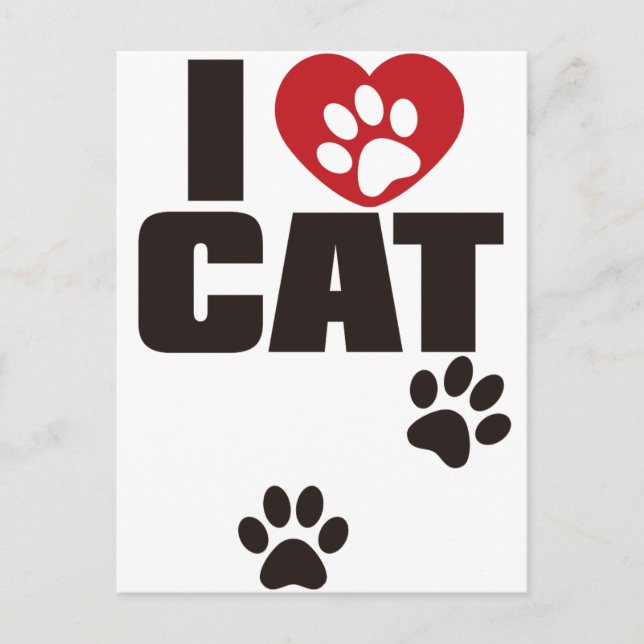 I LOVE CAT POSTCARD (Front)