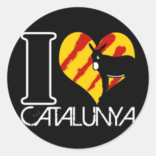 I Love Catalunya Classic Round Sticker