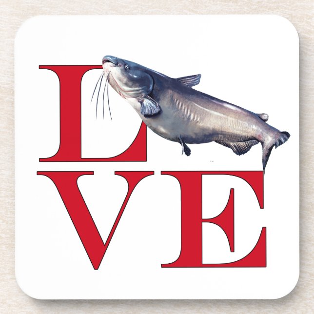I Love Catfish Coaster (Front)