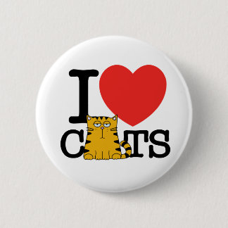 I Love Cats 6 Cm Round Badge