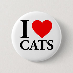 I Love Cats 6 Cm Round Badge