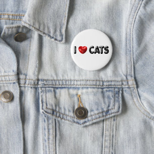 I love Cats 6 Cm Round Badge