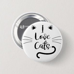 I Love Cats 6 Cm Round Badge