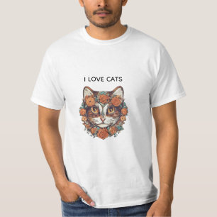 I LOVE CATS AMAZING ART   CATS LOVERS DESIGN  T-Shirt