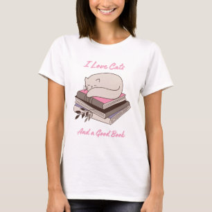 I Love Cats and a Good Book T-Shirt