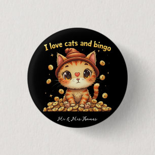  I Love Cats and Bingo Perfect Combo Bingo Love 3 Cm Round Badge
