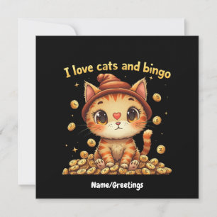  I Love Cats and Bingo Perfect Combo Bingo Love Invitation