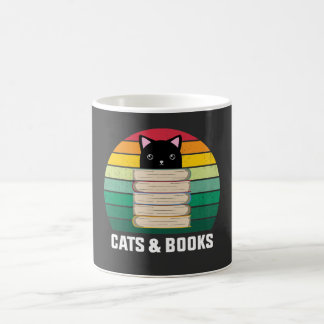 i love cats and books funny cats and books lovers coffee mug