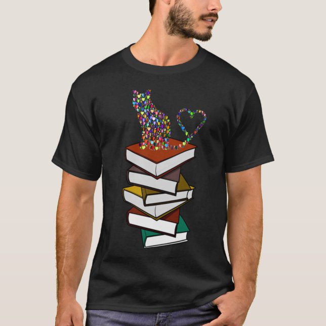 I Love Cats And Books T-Shirt (Front)