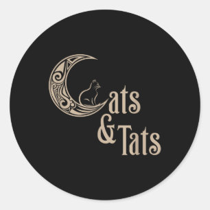 I Love Cats And Tattoos Cats And Tats Funny Classic Round Sticker