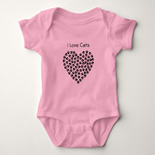 I Love Cats Baby Bodysuit