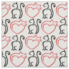 I Love Cats! (Black and Red Outlines on White)