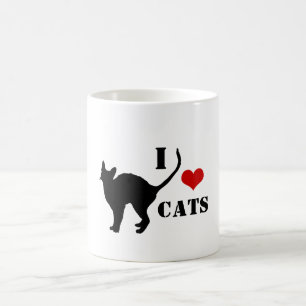 I love Cats & Black Cat Coffee /Tea mug