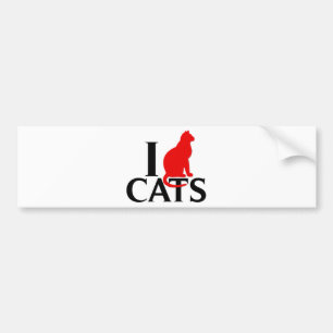 I Love Cats Bumper Sticker