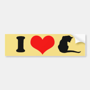 I LOVE CATS BUMPER STICKER