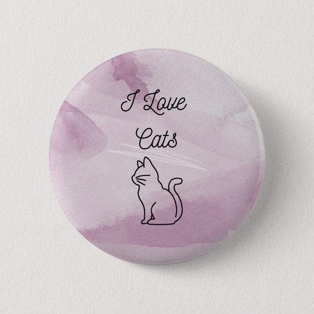 I love cats button (Front)