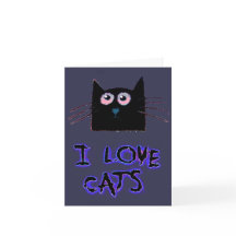 " I LOVE CAT'S " CARD