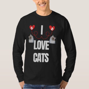 I LOVE CATS CAT LOVERS COLOURFUL PRESENT T-Shirt