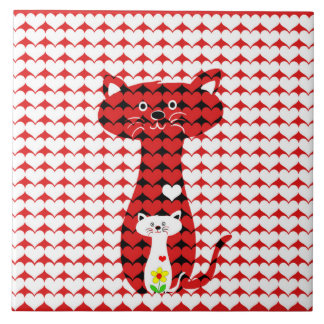 I Love Cats Ceramic Tile
