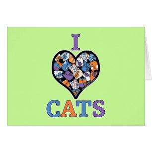 I Love Cats - Collage Heart