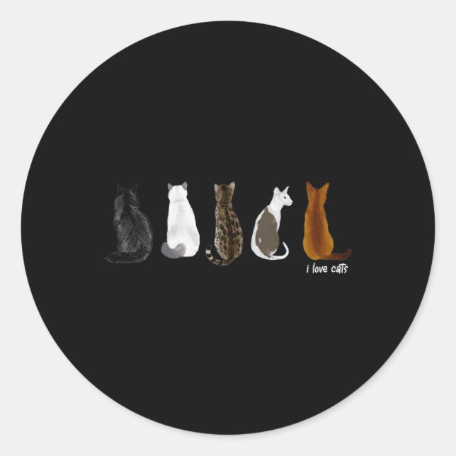 I Love Cats For Cat Classic Round Sticker (Front)