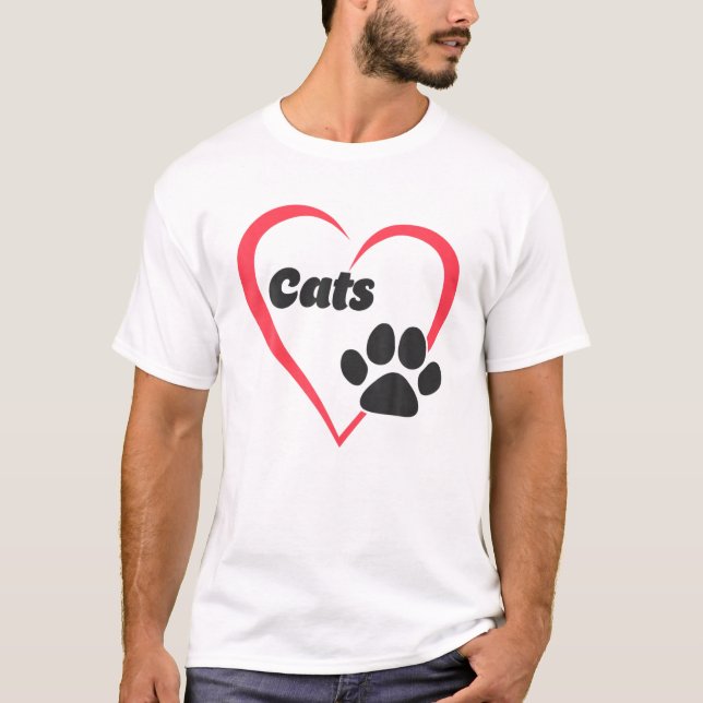 I Love Cats , I Heart Cats, Cat Lover Women Tee (Front)