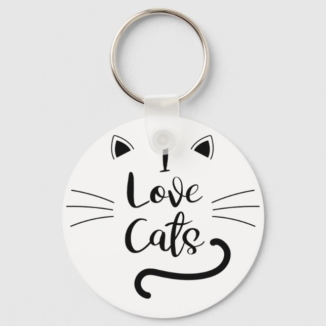 I Love Cats Key Ring (Front)