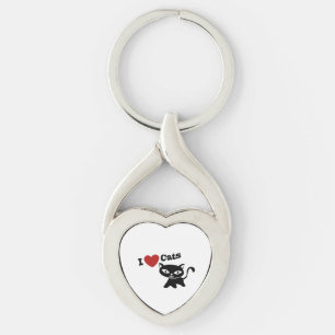 I love cats key ring