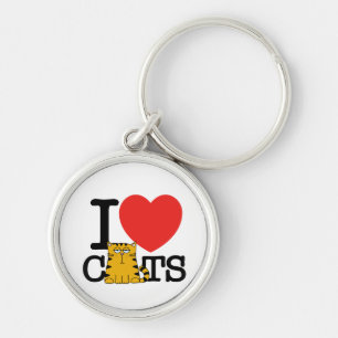 I Love Cats Key Ring