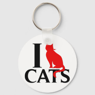 I Love Cats Key Ring