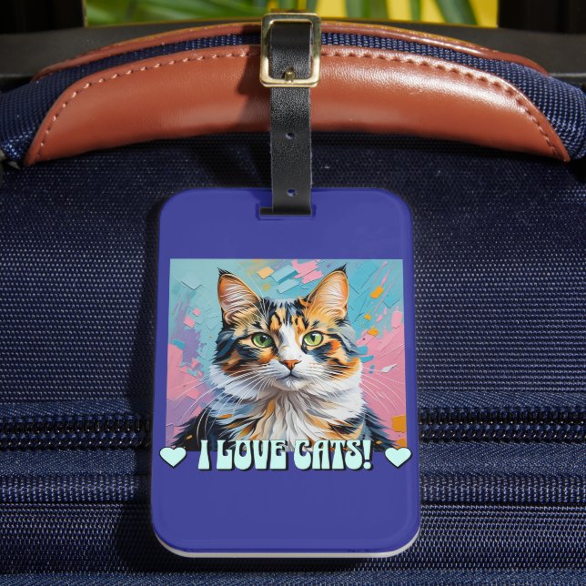 I Love Cats! Luggage Tag (Front Insitu 2)