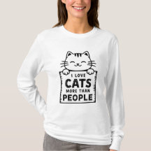 I Love Cats More Than People Drawing Long Sleeve