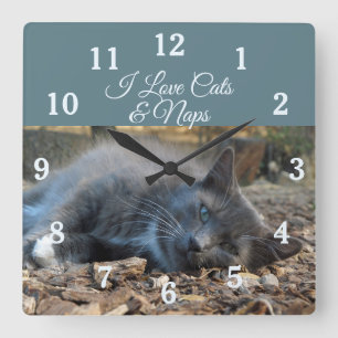 I Love Cats & Naps Wall Clock
