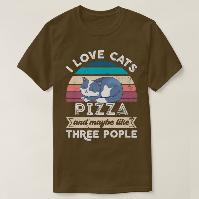 I love Cats Pizza and like Three People Premium  T-Shirt (Design Front)