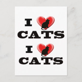 I Love Cats Postcard