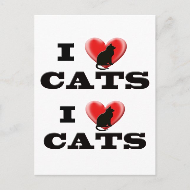 I Love Cats Postcard (Front)