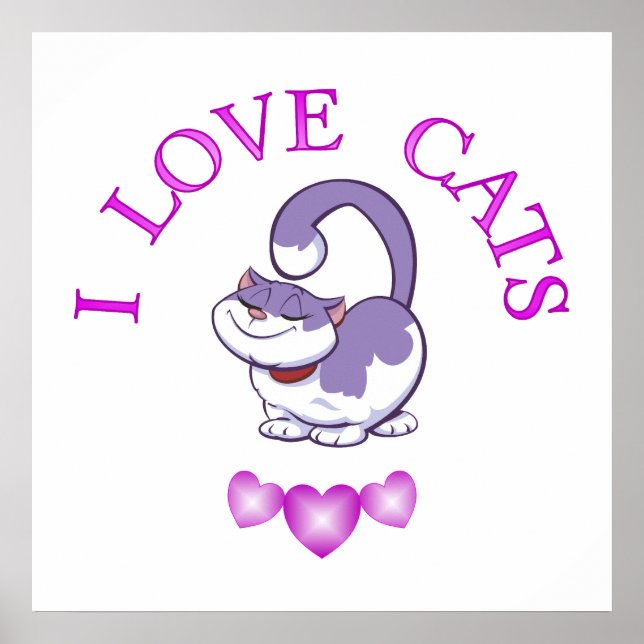 I Love Cats Poster (Front)