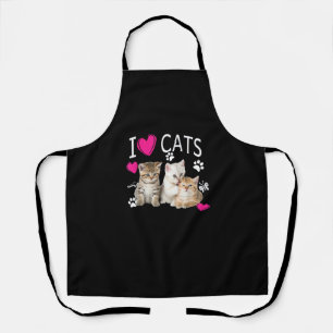 I Love Cats Shirt _ Cat lover - I love Kittens Gif Apron